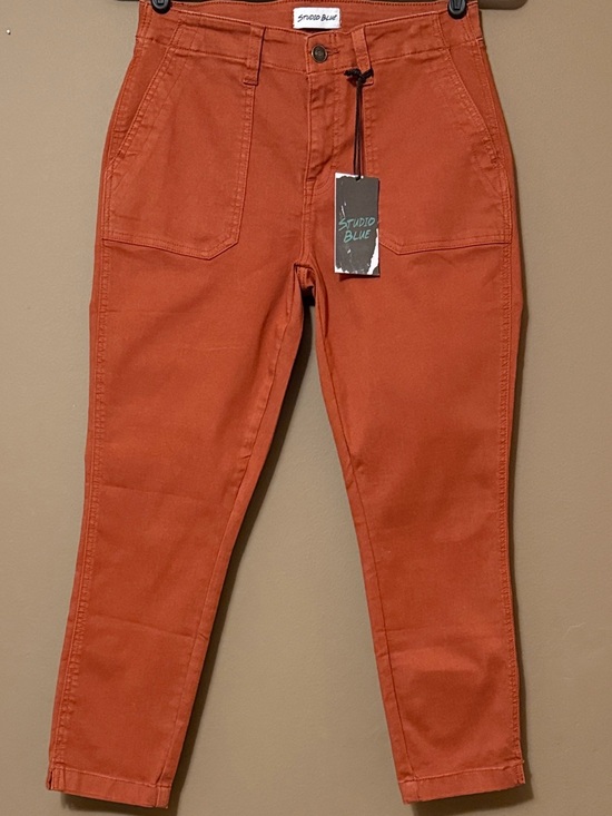 studio blue Pants - Studio Blue Rust Utility Crop Pants High Rise Stretch Cotton NWT Ankle 4/27